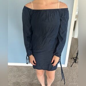 Long sleeve blue dress